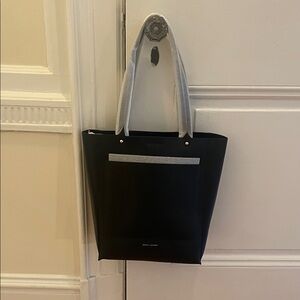 Rebecca Minkoff Black Leather Tote Bag with small silver stud detail